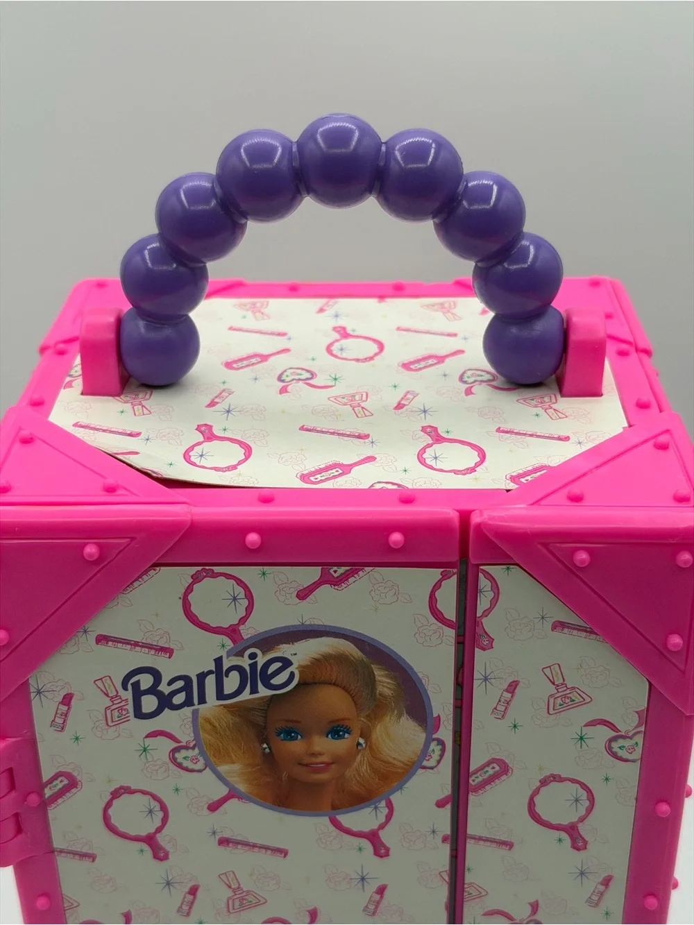 Vintage Barbie Glamour On The Go Carry Case Hot Pink - Tested